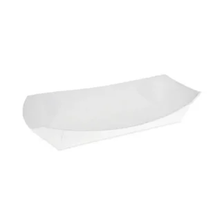 Pactiv Evergreen Paperboard Boat Basket, Hot Dog Tray with Perforations, White, Paper, 1,000/Carton