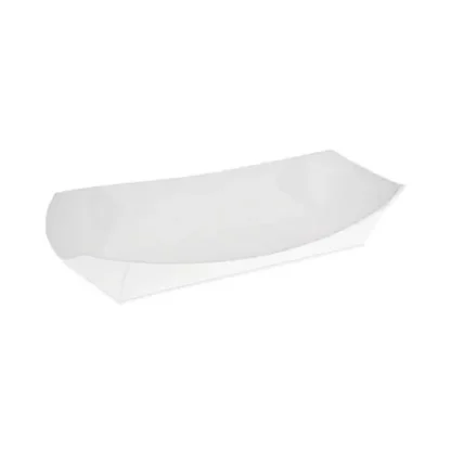 Pactiv Evergreen Paperboard Boat Basket, Hot Dog Tray with Perforations, White, Paper, 1,000/Carton
