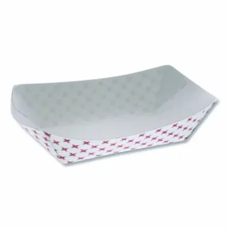 Pactiv Evergreen Paperboard Food Tray, 3 lb, Red/White, 500/Carton