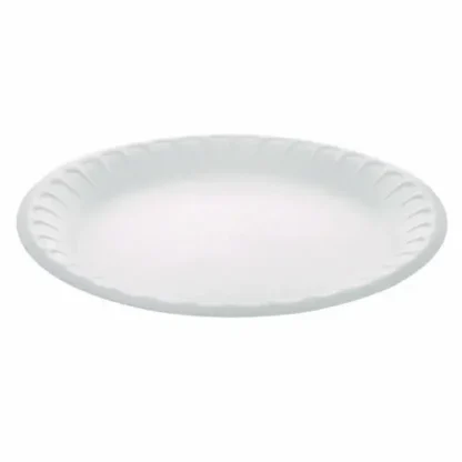 Pactiv Evergreen Placesetter Satin Non-Laminated Economy Foam Dinnerware Plate, 9" Diameter, White, 500/Carton