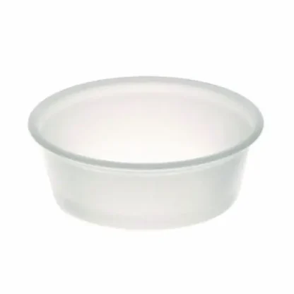 Pactiv Evergreen Plastic Portion Cup, 1.5 oz, Translucent, 125/Sleeve, 20 Sleeves/Carton