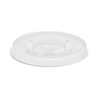 Pactiv Evergreen Plastic Portion Cup Lid, Fits 0.5 oz to 1 oz Portion Cups, Clear, 100/Sleeve, 25 Sleeves/Carton