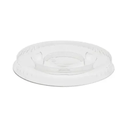 Pactiv Evergreen Plastic Portion Cup Lid, Fits 0.5 oz to 1 oz Portion Cups, Clear, 100/Sleeve, 25 Sleeves/Carton