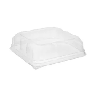 Pactiv Evergreen Recycled Container Dome Lid for 6 x 6 Brownie Container, Clear, Plastic, 195/Carton