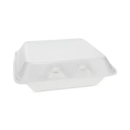 Pactiv Evergreen SmartLock Foam Hinged Lid Container, Small, 7.5 x 8 x 2.63, White, 150/Carton