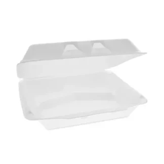 Pactiv Evergreen SmartLock Foam Hinged Lid Container, X-Large, 3 Compartments, White, 250/Carton
