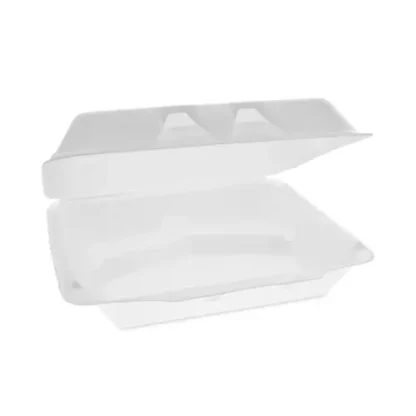 Pactiv Evergreen SmartLock Foam Hinged Lid Container, X-Large, 3 Compartments, White, 250/Carton