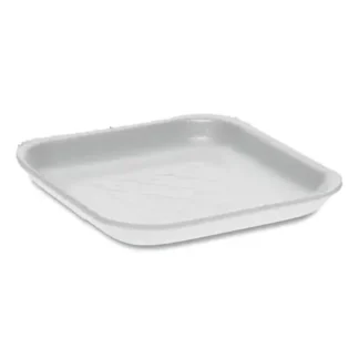 Pactiv Evergreen Supermarket Tray, #1S, 5.1 x 5.1 x 0.65, White, Foam, 1,000/Carton