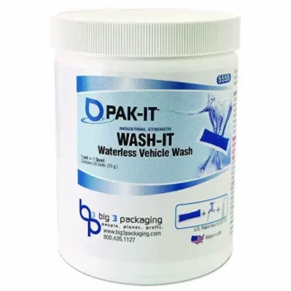 PAK-IT® Wash It Waterless Vehicle Wash, Breezy Scent - 20 Water-Soluble Packets per Jar, 12 Jars per Carton