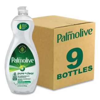 Palmolive® Pure + Clear Dishwashing Liquid, Spring Fresh, 32.5 oz Bottle, 9/Carton