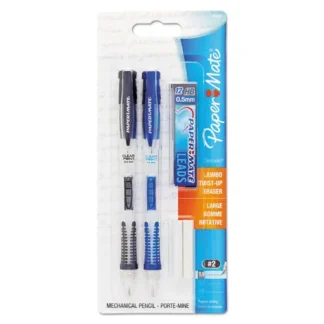 Paper Mate® Clear Point Mechanical Pencils, 0.5 mm, HB (#2), Black Lead, Assorted Barrel Colors, 2/Pack