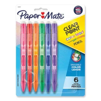 Paper Mate® Clearpoint Color Mechanical Pencils, 0.7 mm, Assorted Lead and Barrel Colors, 6/Pack