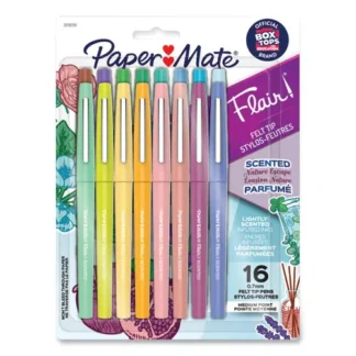 Paper Mate® Flair Scented Felt Tip Porous Point Pen, Medium 0.7 mm, Assorted Nature Escape Scents, 16 Pack