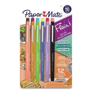 Paper Mate® Flair Scented Felt Tip Porous Point Pen, Medium 0.7 mm, Assorted Ink & Barrel Colors, 12/Pack