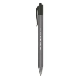 Paper Mate® InkJoy 100 RT Ballpoint Pen, Retractable, Medium Point, 1 mm, Black Ink, Smoke/Black Barrel, 20/Pack