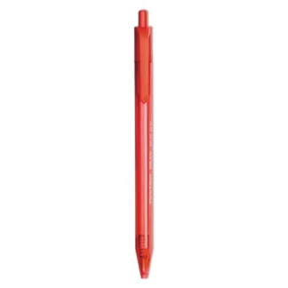 Paper Mate® InkJoy 100 RT Ballpoint Pen, Retractable, Medium 1 mm, Red Ink, Translucent Red Barrel, Dozen