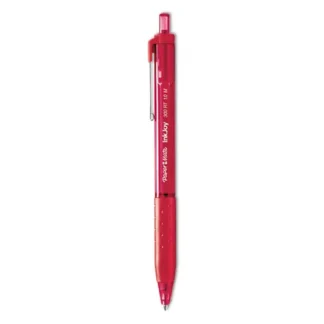 Paper Mate® InkJoy 300 RT Ballpoint Pen, Retractable, Medium, 1 mm, Red Ink, Red Barrel, Dozen