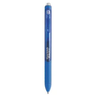 Paper Mate® InkJoy Gel Pen, Retractable, Fine 0.5 mm, Blue Ink, Blue Barrel, Dozen