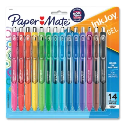 Paper Mate® InkJoy Gel Pen, Retractable, Medium 0.7 mm, Assorted Ink and Barrel Colors, 14/Pack