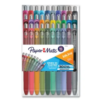 Paper Mate® InkJoy Gel Pen, Retractable, Medium 0.7 mm, Assorted Ink and Barrel Colors, 30/Pack