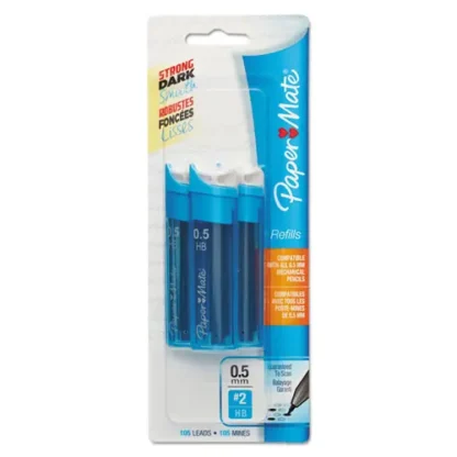 Paper Mate® Lead Refills, 0.5 mm, HB, Black, 35/Tube, 3 Tubes/Pack