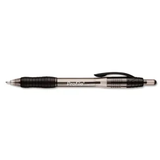 Paper Mate® Profile Ballpoint Pen, Retractable, Bold 1.4 mm, Black Ink, Smoke Barrel, 4/Pack