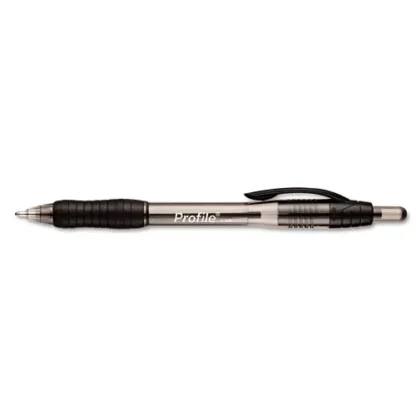 Paper Mate® Profile Ballpoint Pen, Retractable, Bold 1.4 mm, Black Ink, Smoke Barrel, 4/Pack