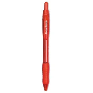 Paper Mate® Profile Ballpoint Pen, Retractable, Bold 1.4 mm, Red Ink, Translucent Red Barrel, Dozen