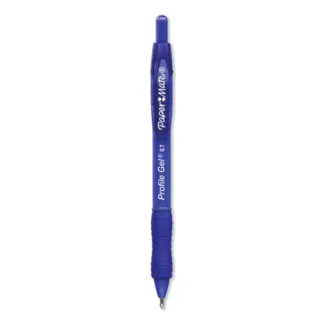 Paper Mate® Profile Gel Pen, Retractable, Medium 0.7 mm, Blue Ink, Translucent Blue Barrel, 36/Pack