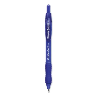 Paper Mate® Profile Gel Pen, Retractable, Medium 0.7 mm, Blue Ink, Translucent Blue Barrel, 36/Pack