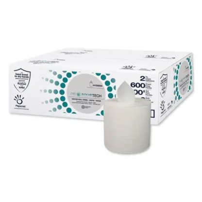 Papernet® DissolveTech Center-Pull Paper Towel, 1-Ply, 600 Sheets/Roll, 6 Rolls/Carton