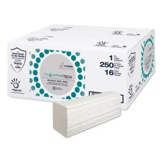 Papernet® DissolveTech Paper Towel, 1-Ply, White, 250 Towels/Pack, 16 Packs/Carton
