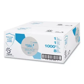 Papernet® Heavenly Soft Double Layer Jumbo Toilet Tissue, Septic Safe, 1-Ply, White, 1,000 ft, 8 Rolls/Carton