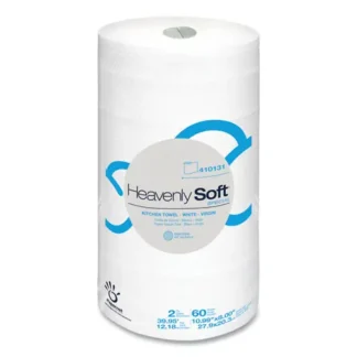 Papernet® Heavenly Soft Special Kitchen Paper Towels, 2-Ply, 8" x 11", White, 60 Towels/Roll, 30 Rolls/Carton