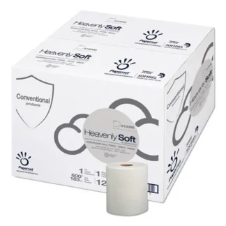 Papernet® Heavenly Soft Standard Hardwound Roll Towel, 1-Ply, 7.8" x 600 ft, White, 12 Rolls/Carton