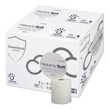 Papernet® Heavenly Soft Standard Hardwound Roll Towel, 1-Ply, 7.8" x 600 ft, White, 12 Rolls/Carton