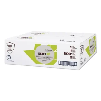 Papernet® Kraft Tech Hardwound Paper Towel, Kraft, 1-Ply, 7.8" x 800 ft, Brown, 6 Rolls/Carton