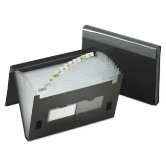 Pendaflex® 13-Pocket File, Letter Size, Black, 4" Expansion, 13 Sections, Hook & Loop Closure, 1/12-Cut Tabs