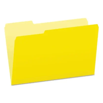 Pendaflex® Colored File Folders, Legal Size, 1/3-Cut Assorted Tabs, Yellow/Light Yellow, 100/Box