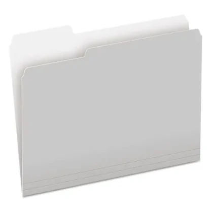Pendaflex® Colored File Folders, 1/3-Cut Tabs: Assorted, Letter Size, Gray/Light Gray, 100/Box