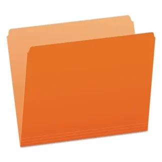 Pendaflex® Colored File Folders, Straight Tabs, Letter Size, Orange/Light Orange, 100/Box