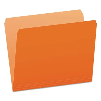 Pendaflex® Colored File Folders, Straight Tabs, Letter Size, Orange/Light Orange, 100/Box