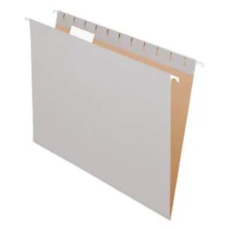 Pendaflex® Colored Hanging Folders, Letter Size, 1/5-Cut Tabs, Gray, 25/Box