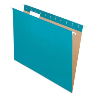 Pendaflex® Colored Hanging Folders, Letter Size, 1/5-Cut Tabs, Teal, 25/Box