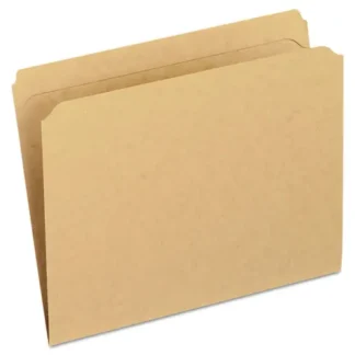 Pendaflex® Dark Kraft File Folders with Double-Ply Top, Straight Tabs, Letter Size, Brown, 100/Box