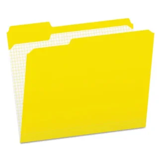 Pendaflex® Double-Ply Reinforced Top Tab Colored File Folders, 1/3-Cut Tabs, Letter Size, Yellow, 100/Box