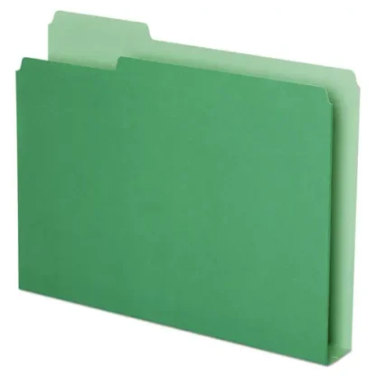 Pendaflex® Double Stuff File Folders, 1/3-Cut Tabs, Assorted Positions, Letter Size, 1.5" Expansion, Green, 50/Pack