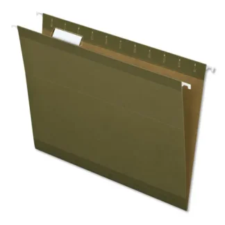 Pendaflex® Earthwise by Pendaflex 100% Recycled Colored Hanging File Folders, Letter Size, 1/5-Cut Tabs, Green, 25/Box