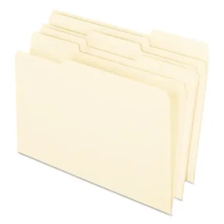 Pendaflex® Earthwise by Pendaflex 100% Recycled Manila File Folder, Legal Size, 1/3-Cut Assorted Tabs, 0.75" Expansion, 100/Box