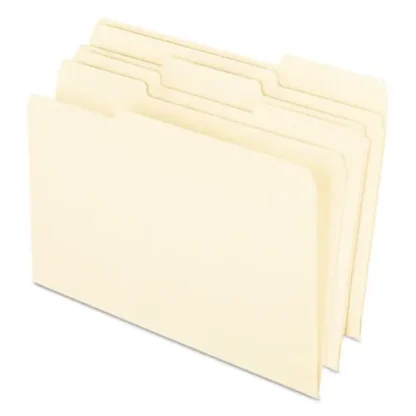 Pendaflex® Earthwise by Pendaflex 100% Recycled Manila File Folder, Legal Size, 1/3-Cut Assorted Tabs, 0.75" Expansion, 100/Box